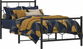 Czarne Metalowe Łóżko W Stylu Loft 100X200Cm H9-G67