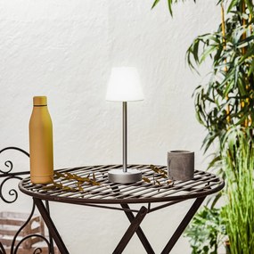 Zewnetrzna Lampa stołowa szara z wbudowanym LED, ładowana z dotykowym ściemniaczem - RenataDesignerski Oswietlenie zewnetrzne