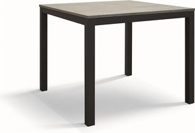 Szary drewniany stół, antracytowa metalowa rama 80x80 - RAVENNA