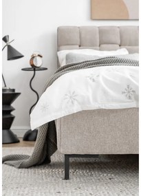 Beżowe tapicerowane łóżko dwuosobowe ze stelażem 160x200 cm Eve – Miuform