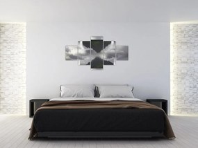 Obraz - Góry na Islandii, geometryczny kolaż (125x70 cm)