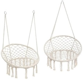 Krzesło Brazylijskie fotel wiszący Magia Wypoczynku w Stylu Boho  B-3101C BEŻ