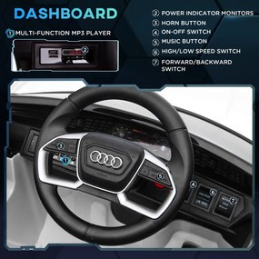 Elektryczny samochód dziecięcy HOMCOM Audi 3–8 km/h biały