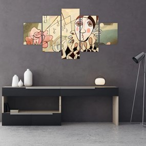 Obraz - Kubizm - harlequin and rose (125x70 cm)