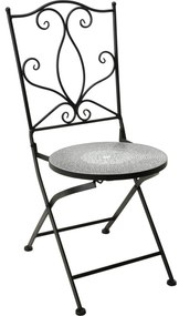 Krzesło metalowe z ozdobnym siedziskiem, mozaika, 90 cm