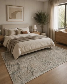 Dywan nowoczesny Fancy 100% Dywan Strukturalny Beżowo-Szary 120 cm x 170 cm