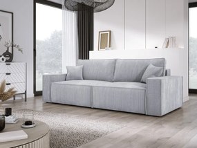 Kanapa KASJO Uniwersalny Sofo-Narożnik z funkcją spania i poduszkami, 2x pojemnik POSO 110 Popielaty DOMOHOME