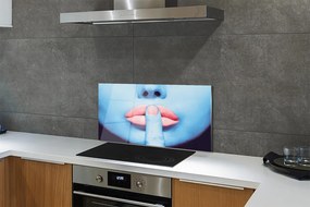 Panel nad Blat Kuchenny Kobieta z Neonowymi Ustami