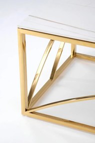 Ława UNIVERSE 3 120x60 biały marmur/złota HALMAR