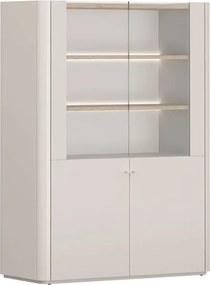 Witryna Elivo 100 cm dwudrzwiowa - kaszmir / dąb olejowany