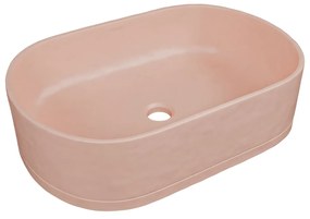 Umywalka betonowa nablatowa owalna 58 x 36 cm bez otworu na baterię BLAR Blue Jeans