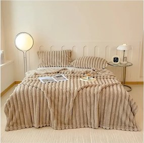 Koc Taupe 1x1,5 m - Miękki i Lekki Koc na Kanapę i Łóżko