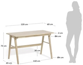Biurko z drewna kauczukowego Kave Home Curie