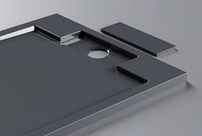 Brodzik prostokątny z odlewu mineralnego M2290CG / PB3085GG - szary połysk - 120x90x3,5 cmGrau glänzend - 120 x 90 x 3,5 cm