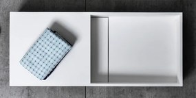 Umywalka ścienna TWG08 z odlewu mineralnegoBiały mat - 75 x 32,5 x 15 cm