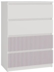 Komoda z 4 szufladami dla dziecka biały + różowy W3-D59