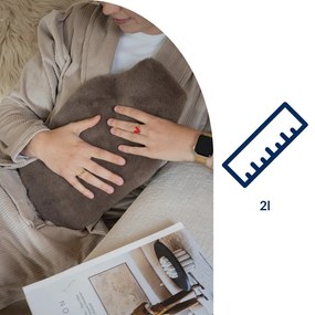 Beżowy termofor z mikropluszu 2 l Warmers – Tiseco Home Studio