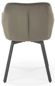 Krzesło do jadalni obrotowe z podłokietnikami beżowe welurowe K588