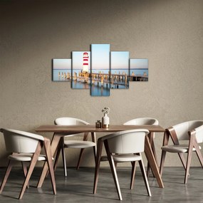 Obraz latarni morskiej o świcie (125x70 cm)