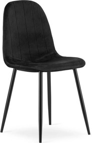 Czarne metalowe krzesło welurowe D4-Z99