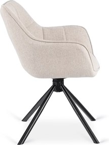 Zestaw Stół Rozkładany VERONA 160-240 cm Dąb/Czarny i 4 Krzesła PEONY 2 Beżowe