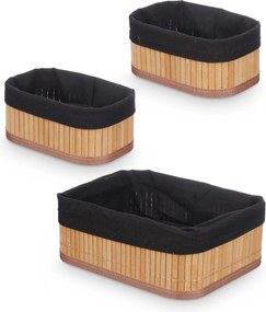 Koszyki do łazienki bambusowe VIVID, 3 sztuki