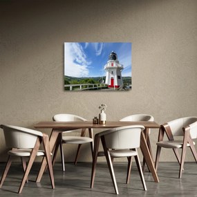 Obraz na szkle latarni morskiej Akaroa w Nowej Zelandii (70x50 cm)