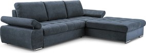 Masseno Narożnik SANDRO z funkcją spania i pojemnikiem na pościel Narozniki L, Rozkładana sofa - Niebieski, ARAGON 79
