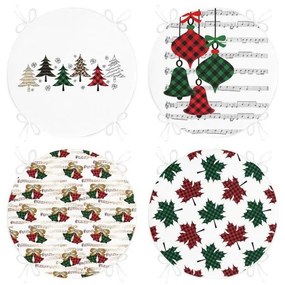 Poduszki na krzesła ze świątecznym motywem zestaw 4 szt. ø 40 cm Tartan – Mila Home