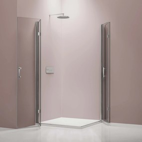 Kabina prysznicowa narożna EX2138 mm szkło nano - drzwi składane - 80 x 80 x 195 cm