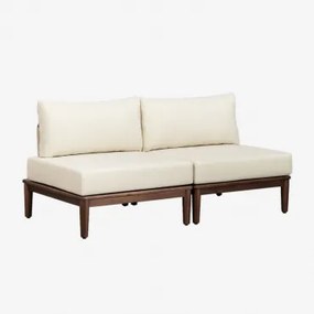 Giulia 2-częściowa Modułowa Sofa Ogrodowa W Kolorze Akacji Kremowa - Sklum