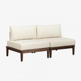 Sofa Modułowy Ogrodowy 2-częściowy Z Akacji Giulia Ciemny Akacjowy Brąz - Sklum