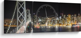 Obraz Brooklyn Bridges i Nowego Jorku (z zegarem) (90x30 cm)