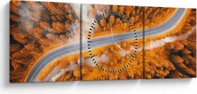 Obraz - Górska droga (z zegarem) (90x30 cm)