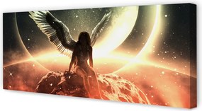 Duży obraz na płótnie Kobieta ze Skrzydłami na Księżycu