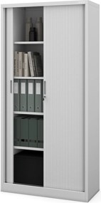 Szafa biurowa na akta z roletą Damian 90x45x185 cm szara