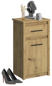 Komoda z Szufladą Drewniana Wąska do Przedpokoju OPIA 48 cm Dąb Artisan Klasyczna