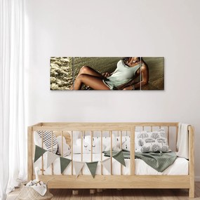 Obraz kobiety na plaży (170x50 cm)