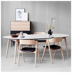 Okrągły rozkładany stół z dodatkowym białym blatem ø 135 cm Meza – Hammel Furniture