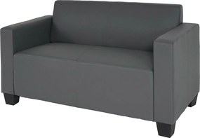 Sofa 2-osobowa Moncalieri imitacja skóry,  ciemnoszary