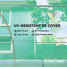 Outsunny 3 x 2 x 2 m Szklarnia tunelowa z siatką przeciwsłoneczną, zwijanymi bocznymi ścianami, pokryciem plastikowym, ramą stalową, Zielona