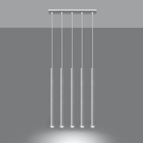Lampy wiszące nowoczesny Brill, stal - 5 źródło światła 3000K - L.45 x H.90 cm - biały