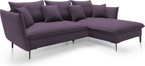 Narożnik GLOSS Prawostronny z funkcją spania, zestaw z poduszkami wolnostojący tkanina RIVIERA 76 Miętowy WERSAL