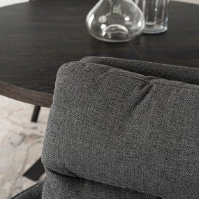 Krzesło Tapicerowane Obrotowe do Salonu CORTADO Ciemnoszare Nowoczesne