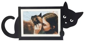 Czarna metalowa ramka stojąca 36x16 cm Hidden Cat – Balvi