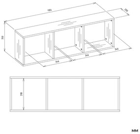 Biała wisząca półka  D3-G64