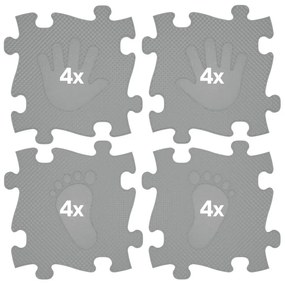 Woopie mata sensoryczna ortopedyczna puzzle ręce i nogi 16 el. - kolor szary