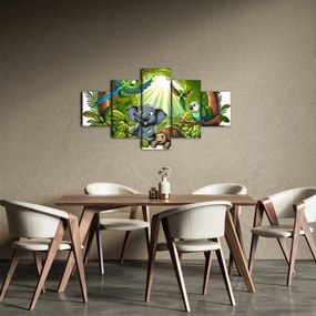 Obraz - Wesołe zwierzątka (125x70 cm)