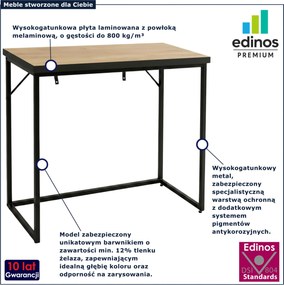 Konsola industrialna na czarnej podstawie dąb craft + czarny B1-H33