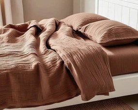 PrzytulneMieszkanie.pl PrzytulneMieszkanie.pl Pościel muślinowa MOELLIN jasnobrązowa Rozmiar pościeli: 70 x 90 cm | 140 x 200 cm